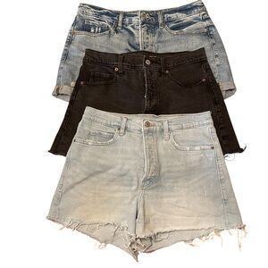 3 pair of Old Navy Jean Shorts Blue and Black Distressed Style